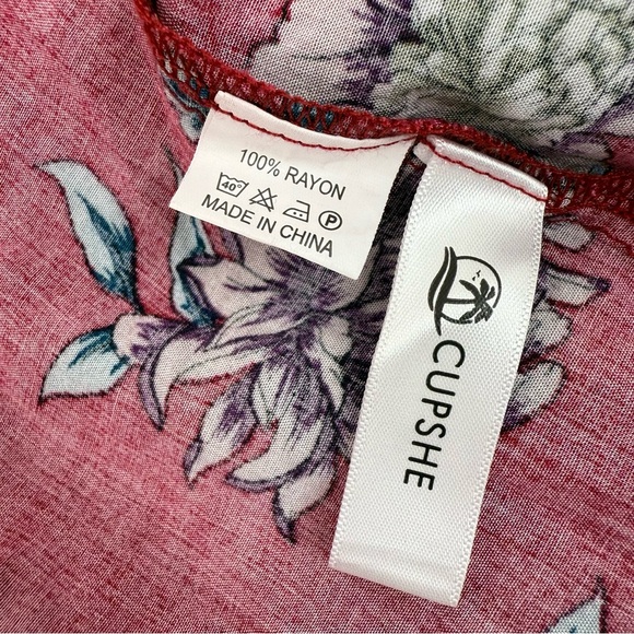 Cupshe dress long maxi white blue purple Red Floral flowers crochet detail - Picture 14 of 16